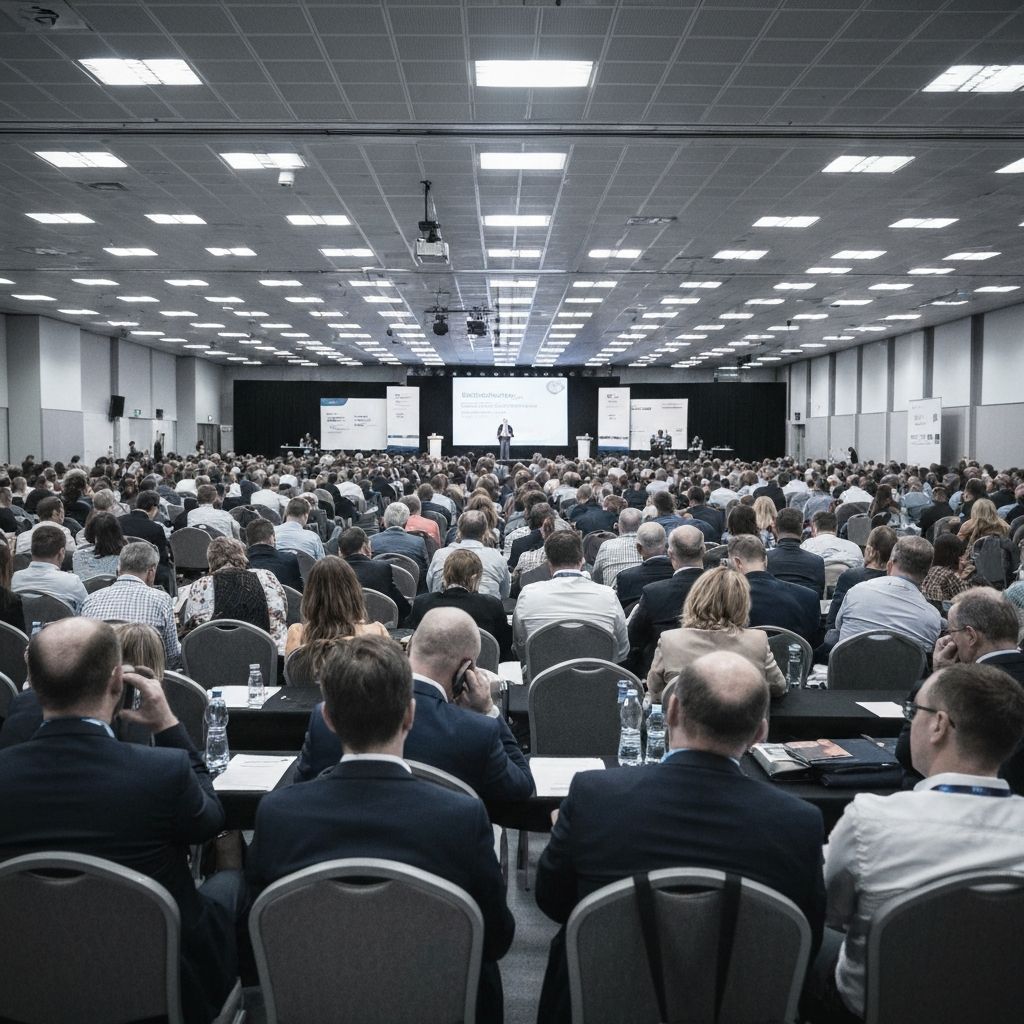 A typical corporate conference with disengaged attendees